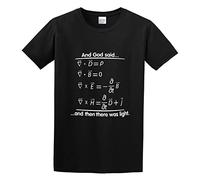 Men's Casual Shirt God Said And Then There Was Light Match Science Religious Funny Pure Cotton is More Hygroscopic Black M