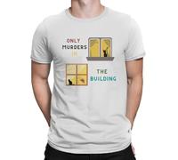 Men's Cat T Shirt Only Murders in The Building Tops Funny Round Neck Tees Printed T-Shirts Grey S