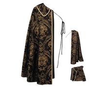 Mens Cloak - Poliestere 110 cm, nobile costume, Renaissance Cape | Brocade Pattern, Half Shoulder Design, Elegant Fit For Role Play, Cosplay, Festival, Theatrical Performance, Halloween, Medieval