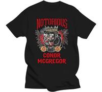 Mens Clothing Fight Tee Notorious Conor McGregor Tattoo Black T-Shirt for Men Graphic T-Shirt Black Black M
