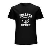 Men's College Drop out Ladies T-Shirt Music Kanye R&B West-S Black 3XL