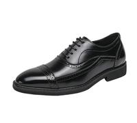 Mens Comfort Orthopedic Lace Up Oxford Shoes Pointed Toe Italian Leather Formal Business Dress Shoes for Office and Weddings(Black,38 EU)