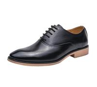Mens Comfort Orthopedic Leather Oxfords Pointed Toe Lace Up Shoes Classic Business Formal Professional Office Footwear for All-Day Comfort(Black,41 EU)