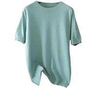 Mens Comfort Solid Color Breathable Shirt Summer Lightweight Crew Neck Tee for Beach(En8,M)