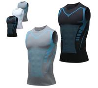 Men's Compression Shirt, Shape Wear Shirt Men,New Version Ionic Shaping Sleeveless Vest, V2 Perfect Body Shape for Men(2PCS-A,XL)
