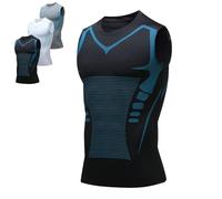 Men's Compression Shirt, Shape Wear Shirt Men,New Version Ionic Shaping Sleeveless Vest, V2 Perfect Body Shape for Men(Black,XL)