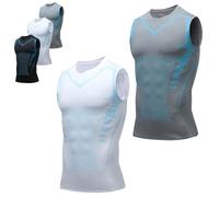 Men's Compression Shirt, Shape Wear Shirt Men,New Version Ionic Shaping Sleeveless Vest, V2 Perfect Body Shape for Men(2PCS-C,2XL)