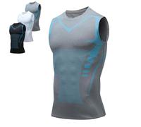 Men's Compression Shirt, Shape Wear Shirt Men,New Version Ionic Shaping Sleeveless Vest, V2 Perfect Body Shape for Men(Gray,4XL)