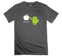Men's Cool Android Robot Fix Logo Design Men T-Shirts Grey 3XL