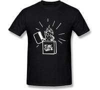 Men's Cool Firewalk Lighter Life Is Strange Before The T Shirt Fashion Streetwear Short Sleeve Round Neck Black 3XL