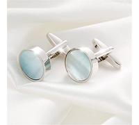 Mens Cufflinks Elegant Style Cuff Cufflinks Blue Color Sea Shell Kappa Men's Cufflink Party Wedding Suit Shirt Cuffs Button Unique Elegance Clothing Accessories
