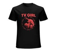 Men's Cults TV Girl One Night Only Graphic Print Unisex Vintage Tees Men Women Casual Oversized Man Cotton Tops T-Shirts Black M