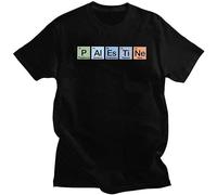 Men's Designer Palestine Made of Elements T-Shirts Men's Graphic Cotton T-Shirt Kawaii Gaza Palestinian Tees Fashion T-Shirt Black
