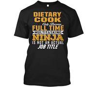 Men's Dietary Cook Only Because Full Time T-Shirts Black S