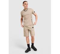Mens EA7 Emporio Armani Badge Vertical T-Shirt - Marrone, marrone S