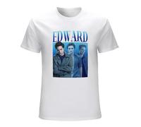Men's Edward Cullen Cotton Hold On Tight Twilight Saga Robert Pattinson Men Oversized Tee Shirt Tops T-Shirts White XL