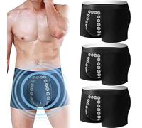 Men's Energetic Massage Magnetic Therapy Underwear, Energy Field Therapy Men's Underwear, Men Massage Boxer Brief (3Pcs-A,XL)