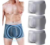 Men's Energetic Massage Magnetic Therapy Underwear, Energy Field Therapy Men's Underwear, Men Massage Boxer Brief (3Pcs-D,4XL)