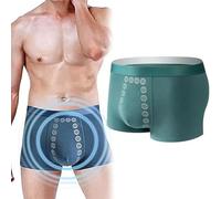 Men's Energetic Massage Magnetic Therapy Underwear, Energy Field Therapy Men's Underwear, Men Massage Boxer Brief (Green,3XL)