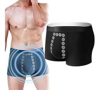 Men's Energetic Massage Magnetic Therapy Underwear, Energy Field Therapy Men's Underwear, Men Massage Boxer Brief (Black,L)