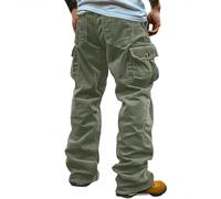 Men's Fall And Winter Corduroy Casual Retro Loose Work Pants Leg Elastic Windproof Design Casual Pants Pocket Casual Pants#G