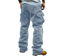 Men's Fall And Winter Corduroy Casual Retro Loose Work Pants Leg Elastic Windproof Design Casual Pants Pocket Casual Pants#G