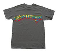 Men's Fans Screw Neck Molly Hatchet T Shirt Grey L