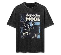 Men's Fashion Antique Wash Shirt Depeches Modes Unisex Antique Wash T-Shirts Black S