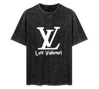 Men's Fashion Antique Wash Shirt Lord Voldemort Crest Unisex Antique Wash T-Shirts Black XL