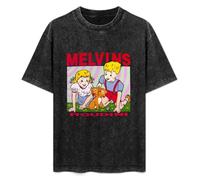 Men's Fashion Antique Wash Shirt Melvin Band Band Unisex Antique Wash T-Shirts Black M