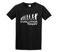 Men's Fashion Funny Evolution of A Photographer Photography Cameraman Cotton Shirt T Shirt T-Shirts Black XXL