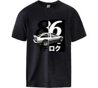 Men's Fashion Initial D Ae86 Print T Shirt Man Summer Top Short Sleeve Cotton Sportswear Tee 2020 Man T Shirts Pullover Black Black M