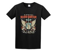 Men's Fashion Style Worlds Greatest Bass Guitar Dad Music Birthday Fathers Day T-Shirts Black XL