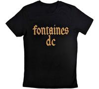 Mens Fontaines D C Gothic Band Logo Fashion Graphic T Shirt Black 3XL