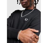 Mens Fred Perry Felpa Girocollo Badge - Nero, nero XS