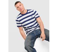 Mens Fred Perry Maglia Fine Stripe - Blu, blu L
