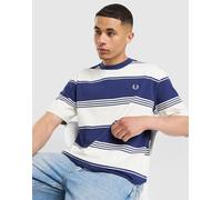 Mens Fred Perry Maglia Heavy Striped - Bianco, bianco S