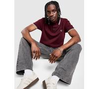 Mens Fred Perry Maglia Polo Twin Tipped - Rosso, rosso XXL