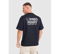 Mens Fred Perry Maglia Relaxed Back Graphic - Blu, blu XL