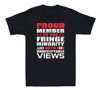 Men's Fringe Minority Proud Member Trucker for Freedom Convoy 2022 Retro Mens Women 100% Cotton T-Shirts Black M
