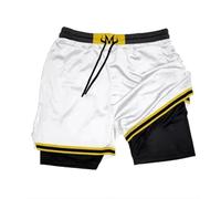 Men's Fun Anime Loose Drawstring Shorts, 2-in-1 Anime Pattern Quick Dry Mesh Sports Running Shorts(Color d,3XL)