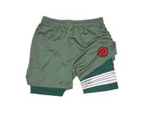 Men's Fun Anime Loose Drawstring Shorts, 2-in-1 Anime Pattern Quick Dry Mesh Sports Running Shorts(Color i,3XL)