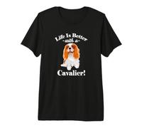 Mens Funny Life Is Better Cavalier Spaniel Dog Mom Lover Maglietta Premium