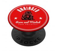 Mens Funny Pun Unhinged Rare Mint Philately Stamp Collectors PopSockets PopGrip Adesivo