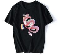Men's Gay Pride Eastern Dragon Pastel LGBT Harajuku Streetwear Funny Aesthetic Cotton Printed Men Black Love T-Shirts Black S