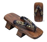 Mens Giapponese in Legno Zoccoli Pantofole,Giappone Tradizionale Scarpe Ampia,Zoccoli Pantofole Giappone Tradizionale Scarpe Geta Ampia Suola Infradito Tacco Alto(Size:28 cm,Color:Giallo)