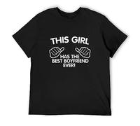 Men's Gift for Girlfriend Best Boyfriend Ever Tee Shirt This Girl Has The Best BF Tee Short-Sleeved Shirt Top T Shirt Black XXL