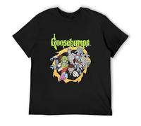 Men's Goosebumps Logo And Characters Glow-in-The-Dark T-Shirt Black XL