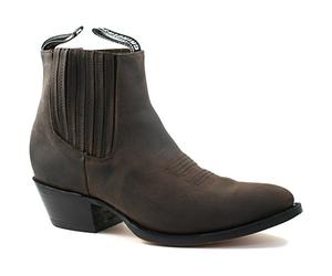 MENS GRINDERS MAVERICK BROWN LEATHER WESTERN ANKLE COWBOY BOOTS-UK 8 (EU 42)