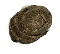 Men's Hair Capillary Prosthesis 0.1-0.12Mm Human Hair Replacement System For Men 6X8 7X9 8X10 Wig 120 6x8#Color 7